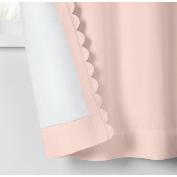SET OF 2 42"W x 84"L Scallop Kids' Blackout Window Curtain Panel Pink-Pillowfort - Picture 5 of 7